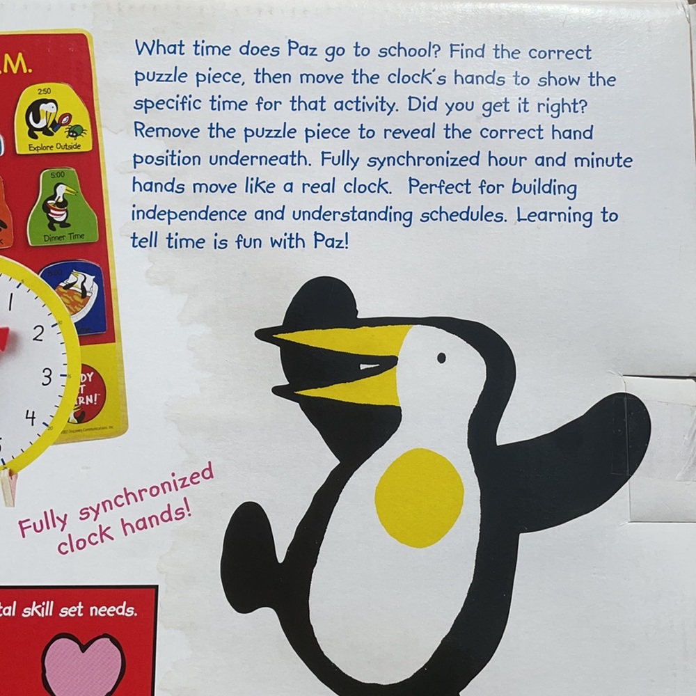 Paz’s Learning Time: What Time is it? Puzzle Ready Educational Toy - Learn - Picture 7 of 15